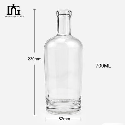 Materiale del colletto Vetro 500 ml/700 ml Bottiglie di liquore vuote di forma rotonda con tappi di sughero