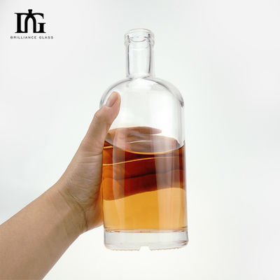Materiale del colletto Vetro 500 ml/700 ml Bottiglie di liquore vuote di forma rotonda con tappi di sughero