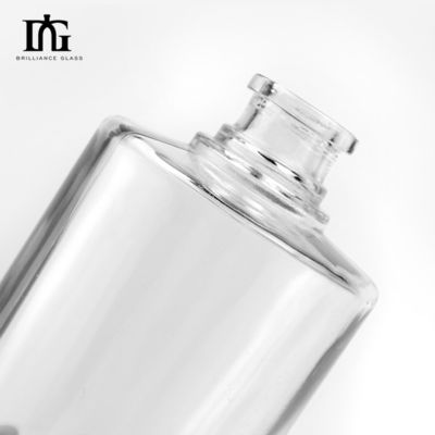 Collare di vetro 500 ml trasparente rotondo vuoto vetro di pietra liquore di vino whisky bottiglia di vodka con tappo di sughero sigillato