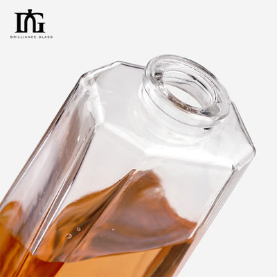 Disegno unico su misura Bottiglia di 500 ml Triangolo inciso Bottiglia di tequila in vetro con coperchio