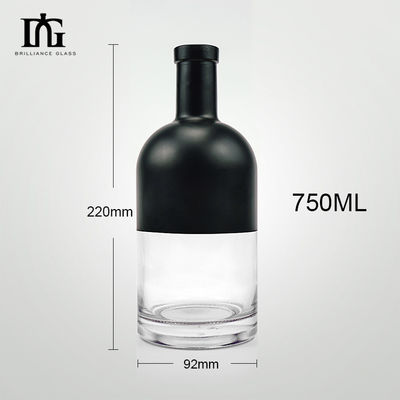 Bottiglia di vetro rotonda vuota da 770 ml per whisky, brandy, vodka, rum, gin e altre bevande alcoliche
