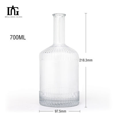 500 ml/700 ml Bottiglia di vetro trasparente di alto livello con tappo a vite