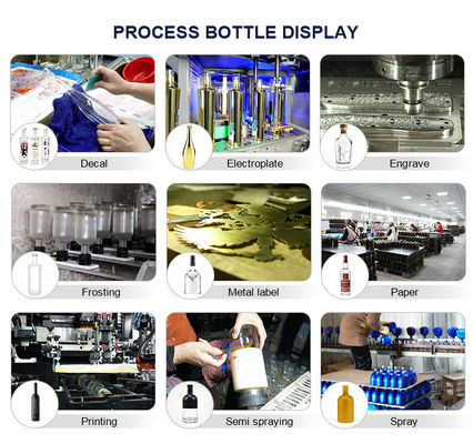 Materiale del corpo dell'acqua minerale Disegno personalizzato Flint Liquor Xo Whisky Brandy Bottiglia di vetro