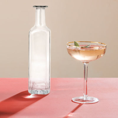 750ml 1000ml whisky rum gin tequila bottiglia di vetro con tappo di sughero e design elegante