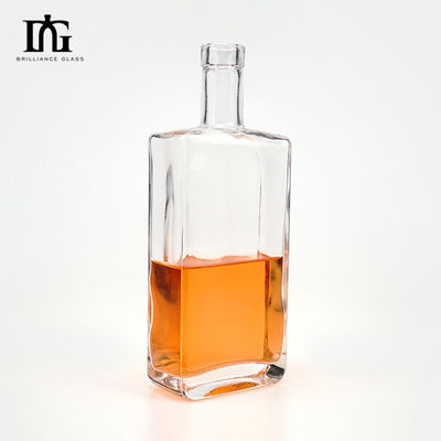 Forma quadrata Super Flint Whisky Tequila Gin Brandy Bottiglia di vetro 500ml 700ml 750ml