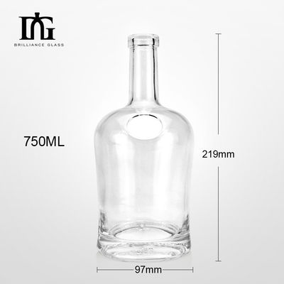 OEM/ODM Accettabile Bottiglia rotonda di vino bianco cristallino con sughero Capacità 500ml