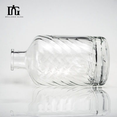 Collare di vetro inciso Bottiglia di vodka da 500 ml con fondo spessa e design personalizzato