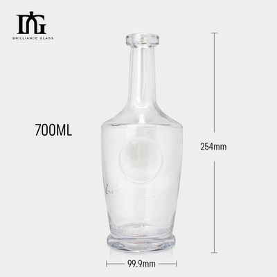 OEM/ODM Accettabile 750ml Super Flint Glass Empty Liquor Bottle per Whiskey Gin Vodka