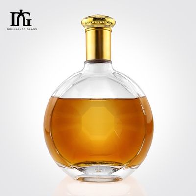 Bottiglie di vetro bianco vuoto e trasparente personalizzate per alcol in 750 ml industriali e OEM / ODM