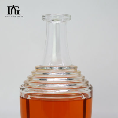 Bottiglia di liquore di 750 ml vuota in vetro con sigillo a sughero e logo del cliente accettabile