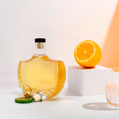 Bottiglia di vetro da 500 ml a fondo spessa per whisky rum gin e altri liquori