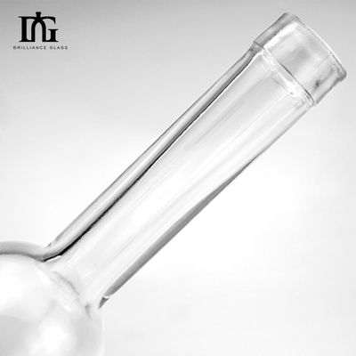 Bottiglia di vino di vetro High Flint Spirit 100ml Collo rotondo vuoto con sughero su misura