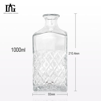Collare di vetro di lusso cristallo libero di piombo bicchieri di whisky decanter set con tenuta di sughero