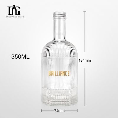 Logo di design personalizzato 330ml bottiglia di vodka in vetro con tappo a vite e materiale del colletto