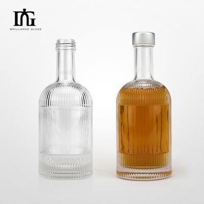Logo di design personalizzato 330ml bottiglia di vodka in vetro con tappo a vite e materiale del colletto