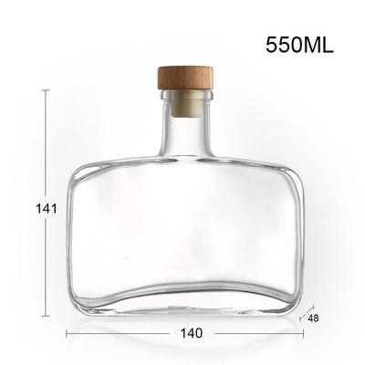 Collare di vetro 70cl 75cl Whisky Tequila Whiskey Vodka Gin Liquor Rum Bottiglia quadrata