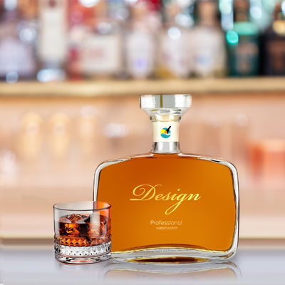 Collare di vetro 70cl 75cl Whisky Tequila Whiskey Vodka Gin Liquor Rum Bottiglia quadrata