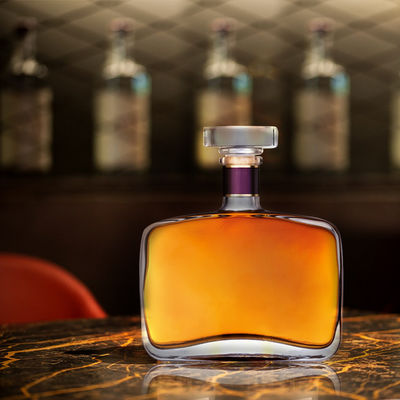 Collare di vetro 70cl 75cl Whisky Tequila Whiskey Vodka Gin Liquor Rum Bottiglia quadrata