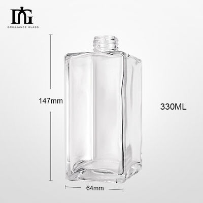 Bottiglia di liquore in vetro vuoto trasparente per whisky, vodka e tequila