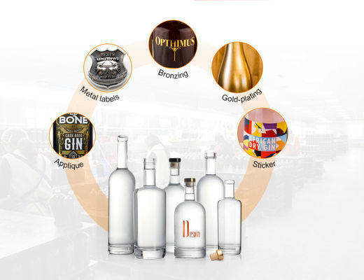 Bottiglia di liquore in vetro 700 ml 750 ml Gin nordico Whiskey 500 ml Vodka Spirit Bottiglia per vino