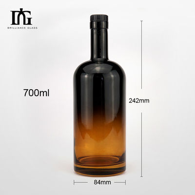 Bottiglia di vetro verde oliva di 700 ml con coperchio di sughero di legno e incisione personalizzata