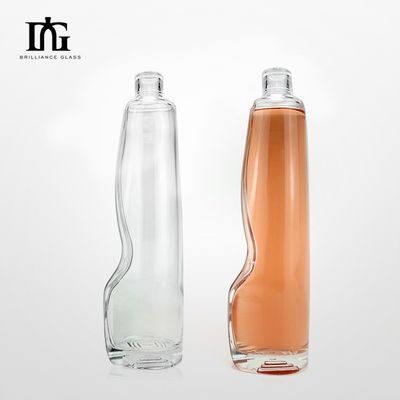 Logo del cliente accettabile Bottiglia di vetro per liquori Vodka Tequila Gin Capo di sughero sigillato