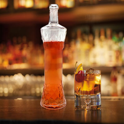 Brandy chiaro vuoto Whiskey Rum Gin Bevande Vino Vetro Latte Alcolici con sughero