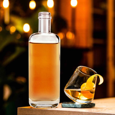 Bottiglia di vetro trasparente da 260 ml per bevande, succhi, caffè, vino, whisky e spiriti