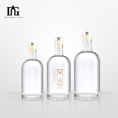 Custom 350 ml 500 ml Vodka Whisky Liquor Gin Rum Brandy 700 ml Spirit Bottiglia in vetro con timbro a caldo