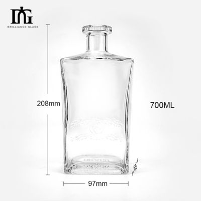OEM/ODM Acceptabile Fancy 500ml Square Glass Liquor Bottle per il vino ghiacciato