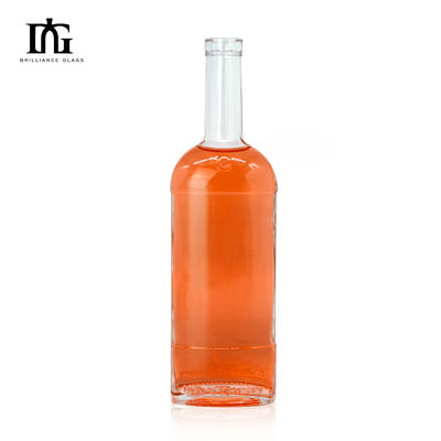 500 ml Collare di vetro Vodka Brandy Whiskey Bottiglia di vino piatta per la manipolazione della superficie di incisione