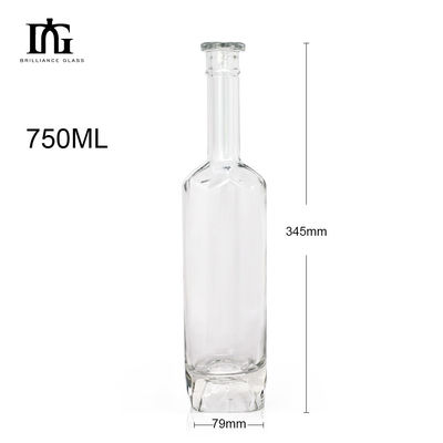 Liquor Vodka 500 ml Whiskey and Wine 750 ml Bottiglia rotonda di vetro con sigillo tipo CORK