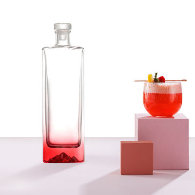 Vattone di sughero con entrambi i tappi Bottiglia di vetro da 750 ml per Flint Gin Vodka Rum Whisky e Brandy