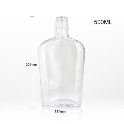 750 ml/1000 ml Bottiglia di vetro per liquori Whisky Rum Gin Tequila Brandy Tappo di sughero inciso