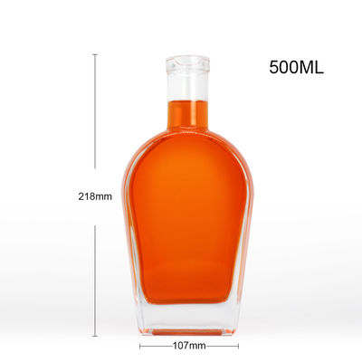 Whisky Liquor Gin Rum Vodka Bottiglia di vetro con tappo di vetro 450ml 700ml 750ml Materiale del colletto
