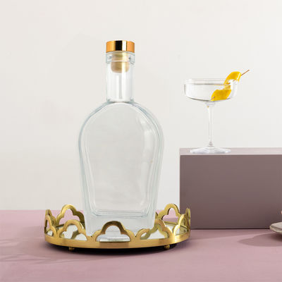 Whisky Liquor Gin Rum Vodka Bottiglia di vetro con tappo di vetro 450ml 700ml 750ml Materiale del colletto