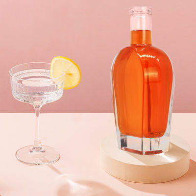 Whisky Liquor Gin Rum Vodka Bottiglia di vetro con tappo di vetro 450ml 700ml 750ml Materiale del colletto