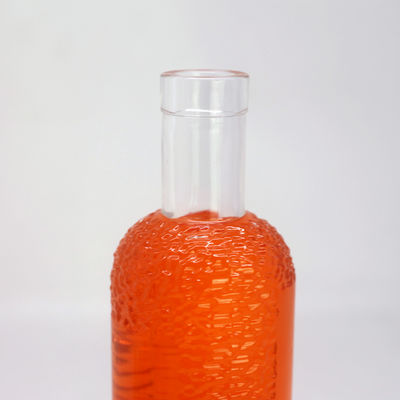 Acid Etch Surface Handling Glass Bottle for Beverages 750 ml Capacità e trasparente