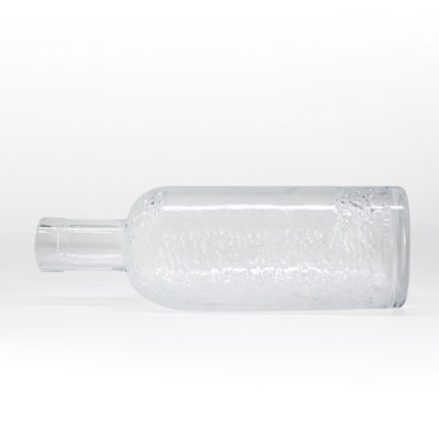 Acid Etch Surface Handling Glass Bottle for Beverages 750 ml Capacità e trasparente