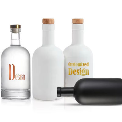 500 ml bottiglia rotonda vuota per vodka whisky gin tequila brandy rum base materiale vetro