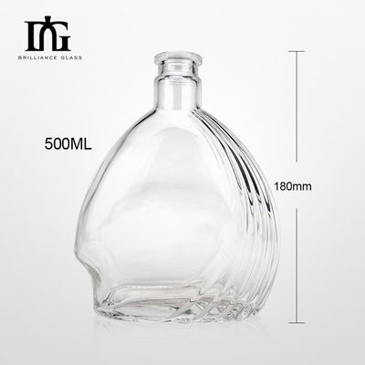 Manipolazione della superficie di incisione Bottiglia di liquore di vetro vuoto a forma di 500 ml per champagne