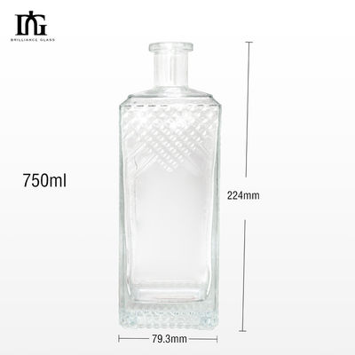 Tipo di sigillamento sughero 700ml 375ml 500ml bottiglia di vetro per whisky liquore vodka quadrata
