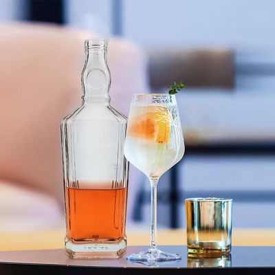 250 ml/500 ml/700 ml/750 ml Bottiglia di vetro di pietra industriale per whisky liquore tequila