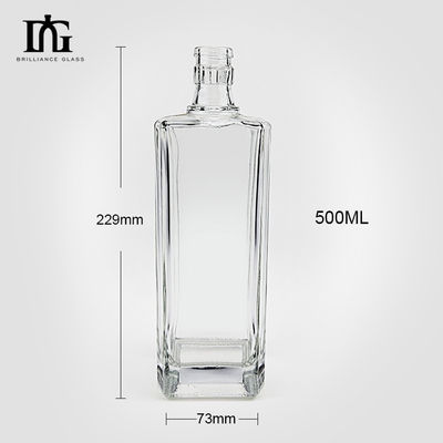500 ml bottiglia di vetro trasparente per vini di lusso liquori rum whisky gin vodka campione fornito