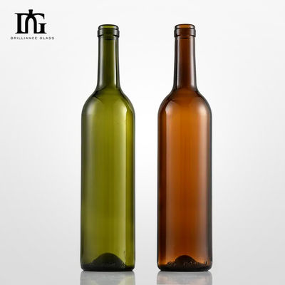 Bottiglia di vino in vetro a tappo di sughero da 750 ml per bevande gassate in colore verde antico personalizzato
