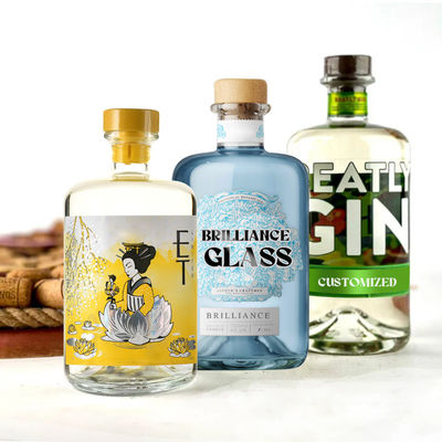250 ml 500 ml 750 ml olio d'oliva con tappo a vite bottiglia di vetro a forma rotonda quadrata per birra