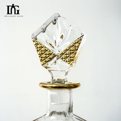 Decanter per whisky a cristallo con 2 bicchieri di whisky antiquati