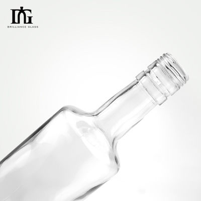 Bottiglia di 750 ml di vetro vuota, chiara e rotonda per vodka, liquori, tequila e mezcal